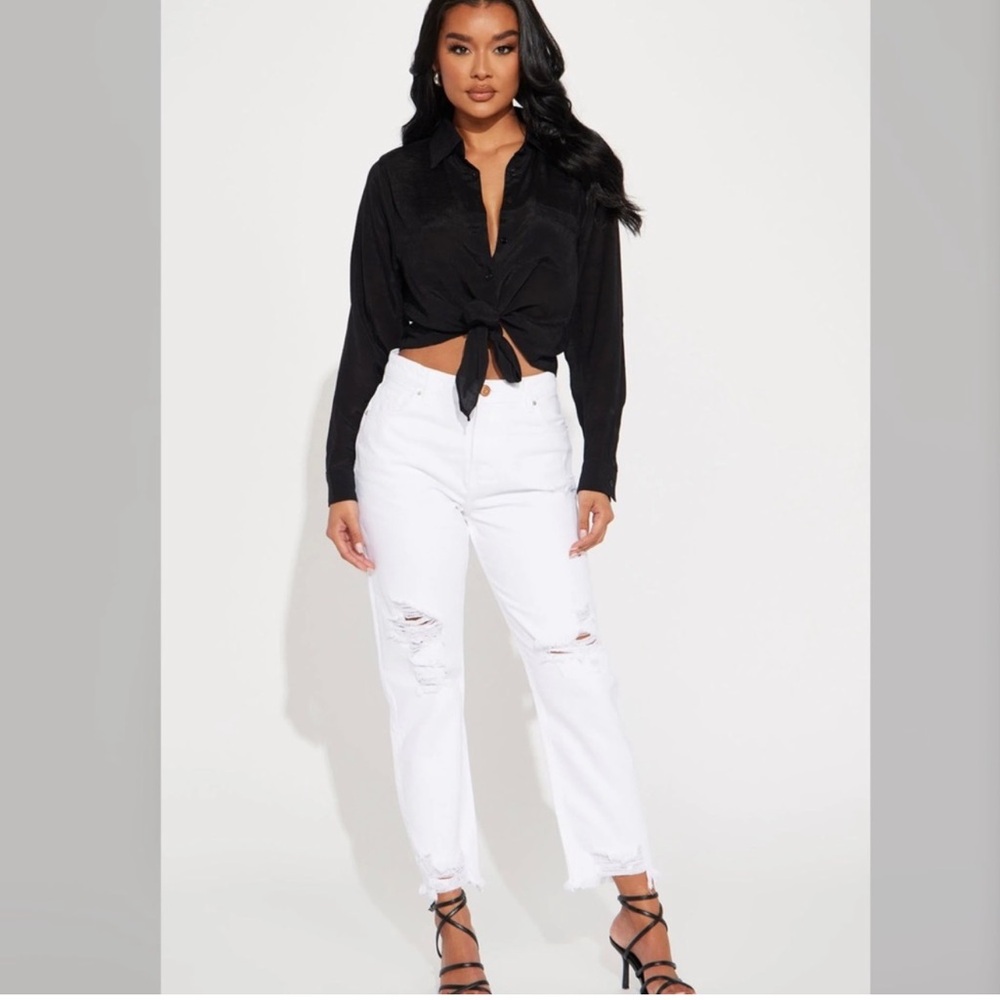 White Distressed Women's Jeans